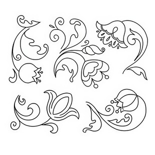 复古花卉藤蔓装饰图案