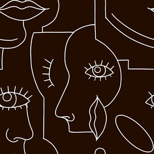 抽象线条人脸艺术图案