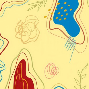 抽象几何花卉装饰图案