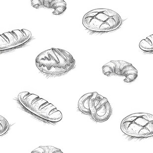 手绘面包插画