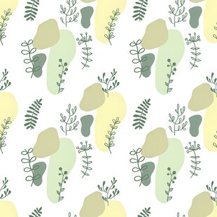 清新绿植图案背景设计