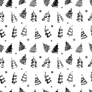 黑白手绘几何图案纹理四方连续 