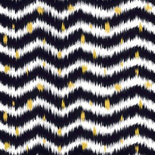 黑白波浪纹带金色点缀图案四方连