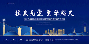 新中式房地产山水意境海报