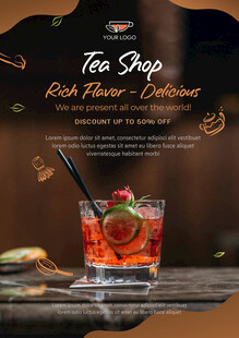 复古风茶饮店特色饮品展示