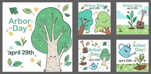 植树节主题插画设计素材