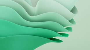 渐变绿折纸波浪纹理
