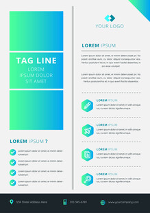 蓝绿色渐变单页