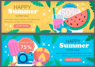 夏日欢乐时光插画