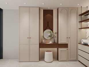 简约现代风卧室衣柜梳妆台