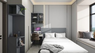 简约现代风卧室一角