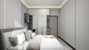 现代简约风卧室室内场景