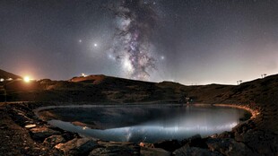 星空下的静谧湖泊美景
