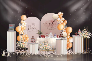 订婚宴效果图粉色答谢宴回门宴