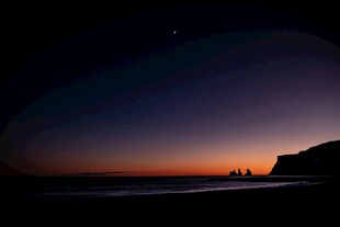 海边暮色星空美景