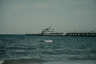 海上码头船只远景