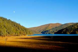 湖畔山林美景