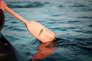 划桨于水面的惬意瞬间