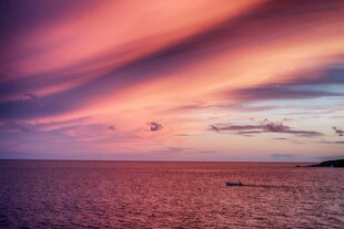 海上绚丽晚霞美景