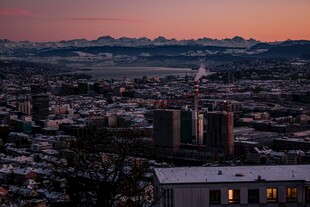 城市黄昏美景俯瞰