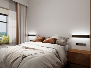 简约现代风格温馨卧室一角