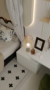 简约风卧室一角温馨场景