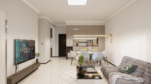 现代简约风温馨客厅空间