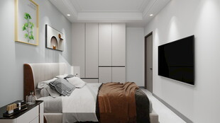 现代简约风卧室室内场景