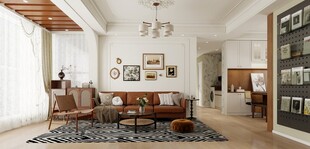 现代简约风客厅室内场景