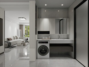 现代简约风家居洗衣房一角