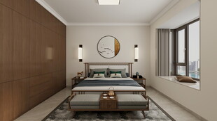 现代简约风卧室室内场景