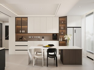 现代简约风开放式厨房空间