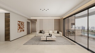 现代简约风格宽敞客厅空间