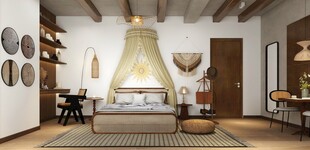 复古风卧室温馨舒适空间