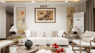 现代简约风客厅温馨场景