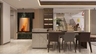 现代简约风开放式餐厅空间