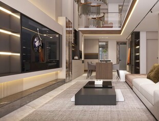 现代时尚双层客厅室内设计