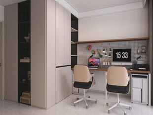 现代简约风书房办公区域