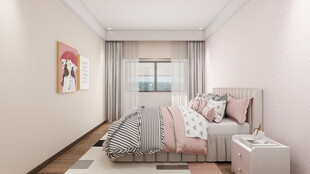 简约温馨卧室室内场景