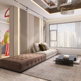 现代简约风客厅舒适一角