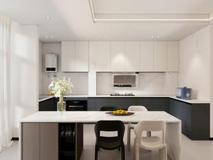 现代简约风开放式厨房空间