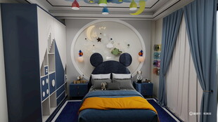 梦幻太空主题儿童卧室