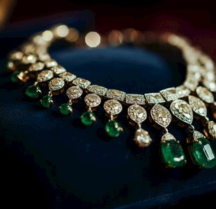 璀璨绿宝石钻石项链