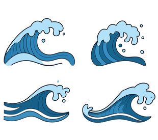 多样海浪图案设计元素
