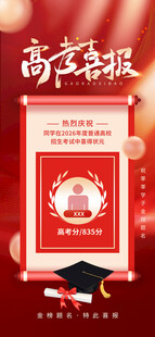 高考学生成绩喜报宣传海报