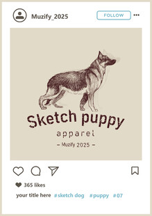 挪威猎麋犬 手绘稿