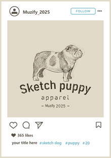 英国斗牛犬 手绘稿