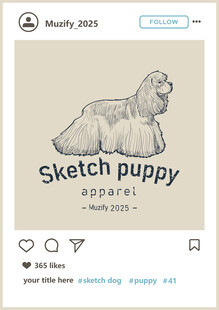 美国可卡犬 手绘稿