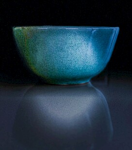 蓝绿渐变陶瓷碗