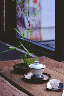 中式茶席 绿植相伴雅韵浓